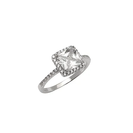 silverline,ασημένιο "Μονόπετρο" Γυναικείο Δαχτυλίδι με ζιργκόν