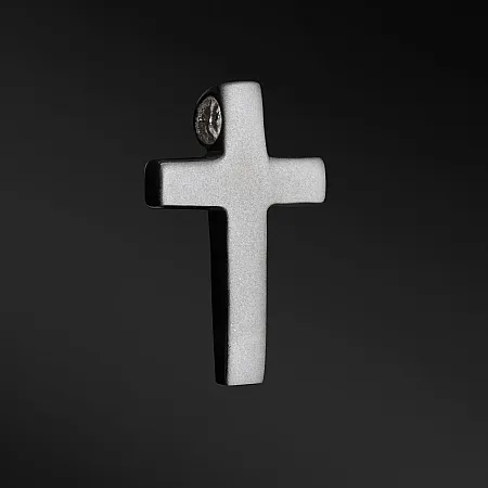 TRIBUTE, 925ασημένιο, αντρικό, μενταγιόν- σταυρός με άσπρο επιπλατίνωμα