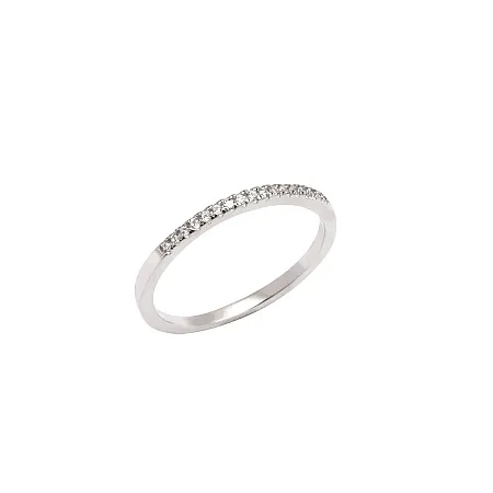 silverline, ασημένιο μισόβερο γυναικείο δαχτυλίδι με ζιργκόν