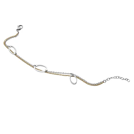 silverline,γυναικείο ,βραχιόλι ,από ,ανοξείδωτο, ατσάλι, δίχρωμο, επιπλατίνωμα λευκό και κίτρινο, χρυσό