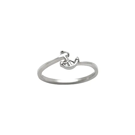 silverline, ασημένιο, γυναικείο, δαχτυλίδι με άγκυρα, άσπρο, επιπλατίνωμα,