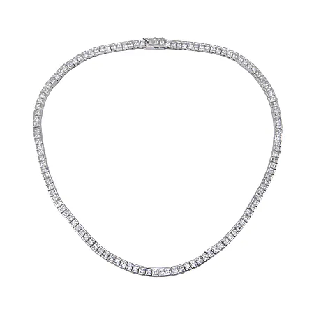 silverline, ασημένιο, γυναικείο, κολιέ, ριβιέρα με ζιργκόν, άσπρο, επιπλατίνωμα,