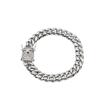 Αλυσίδα βραχιόλι unisex από ανοξείδωτο ατσάλι με ζιργκόν, 19,5 εκατοστά,TRIBUTE,0230447701