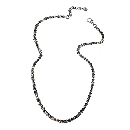 TRIBUTE, αντρικό κολιέ με 925 ασήμι & 18 καρατίων χρυσό, με μαύρο ρόδιο, 52+6 εκατοστά αλυσίδα επέκτασης,0330282801