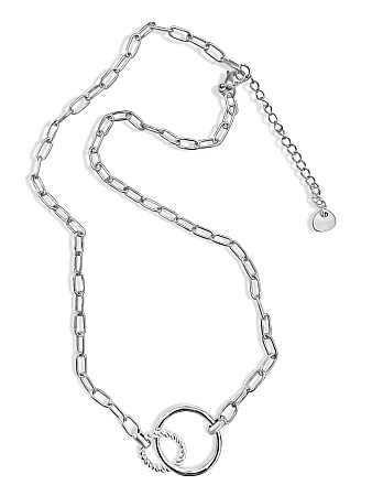 Κολιέ, γυναικείο, καδενωτό, από ανοξείδωτο ατσάλι, 42 + 5 εκατοστά αλυσίδα επέκτασης, σε άσπρο ή κίτρινο χρυσό, silverline, 0330343301,