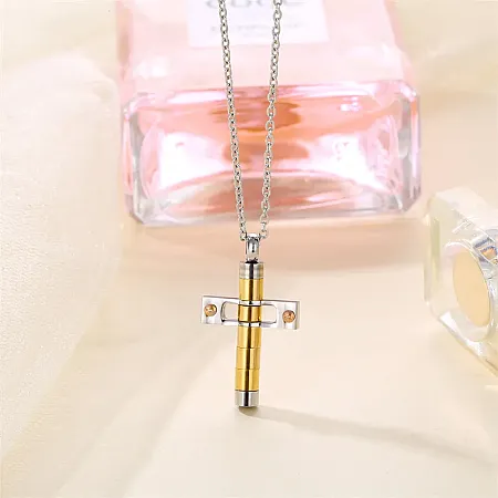 Ανδρικό ατσάλινο κολιέ με σταυρό1,5Χ3,2 εκατοστών & 50+5  εκατοστών καδένα με επέκταση, TRIBUTE