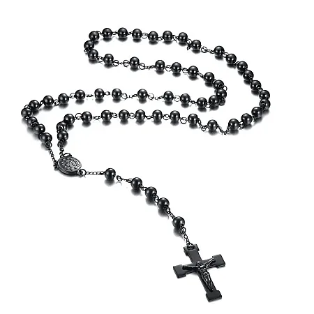 Κολιέ, ροζάριο, unisex από ανοξείδωτο ατσάλι, 80 εκατοστών, TRIBUTE 0330347801