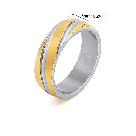 Δαχτυλίδι unisex από ανοξείδωτο ατσάλι, βέρα δίχρωμη, TRIBUTE, 0430695020