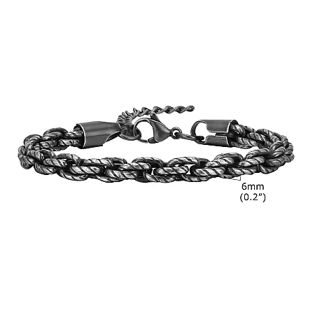 Ανδρικό βραχιόλι καδένα από ανοξείδωτο ατσάλι οξειδωμένο 19+4 εκατοστών,TRIBUTE, 0230449601